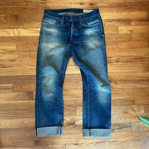 imogene + willie Men's Slim Jeans - Blue with Fading